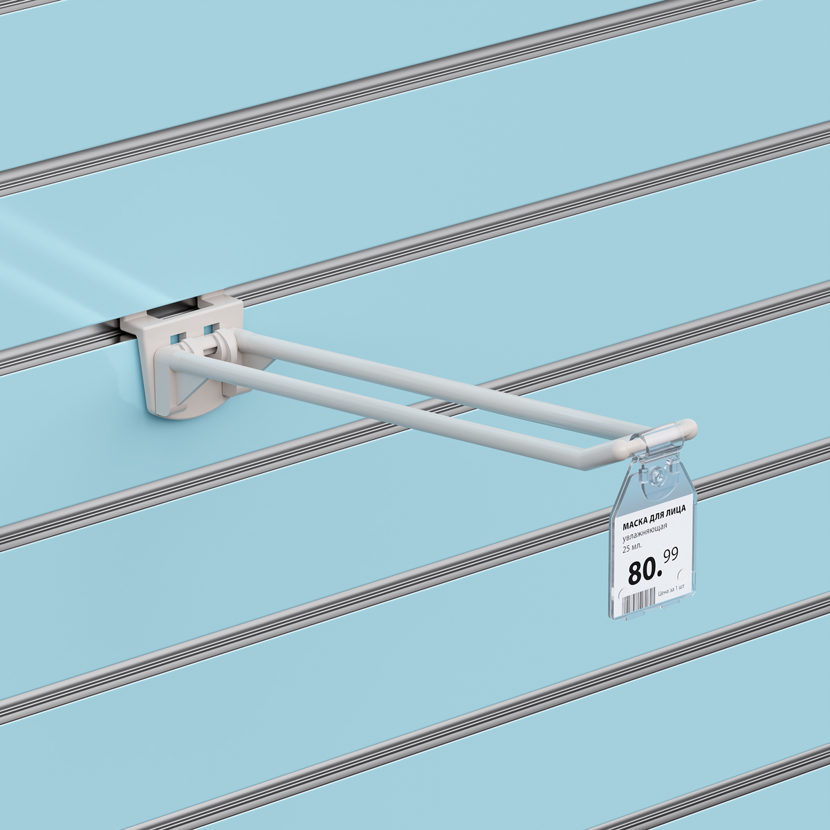 Ценникодержатель на крючок PP-TAG 27х30 мм., прозрачный  (10 шт. в упаковке)