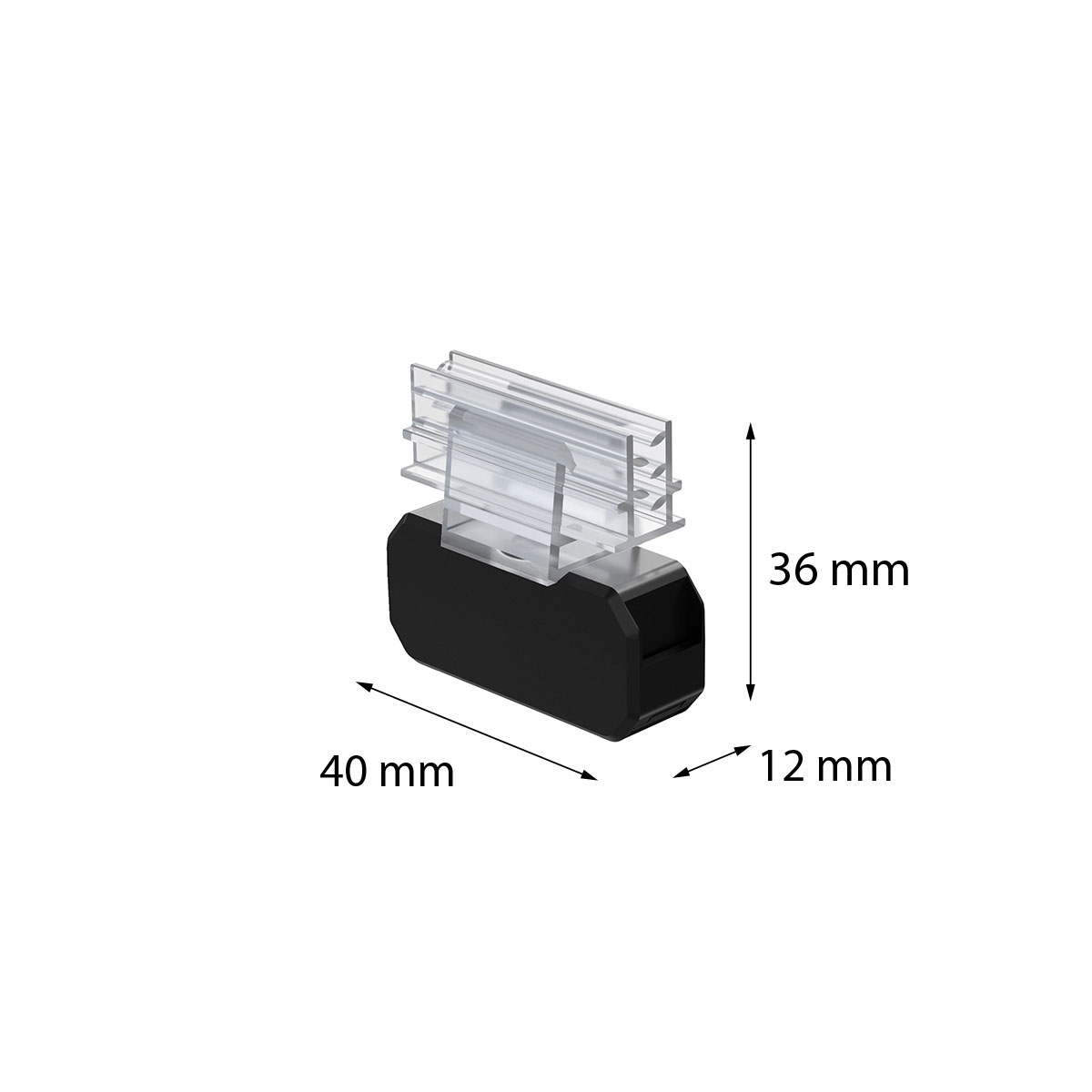 Компактный магнитный держатель MAGNET-SGT-MINI под углом 90° к поверхности, цвет черный