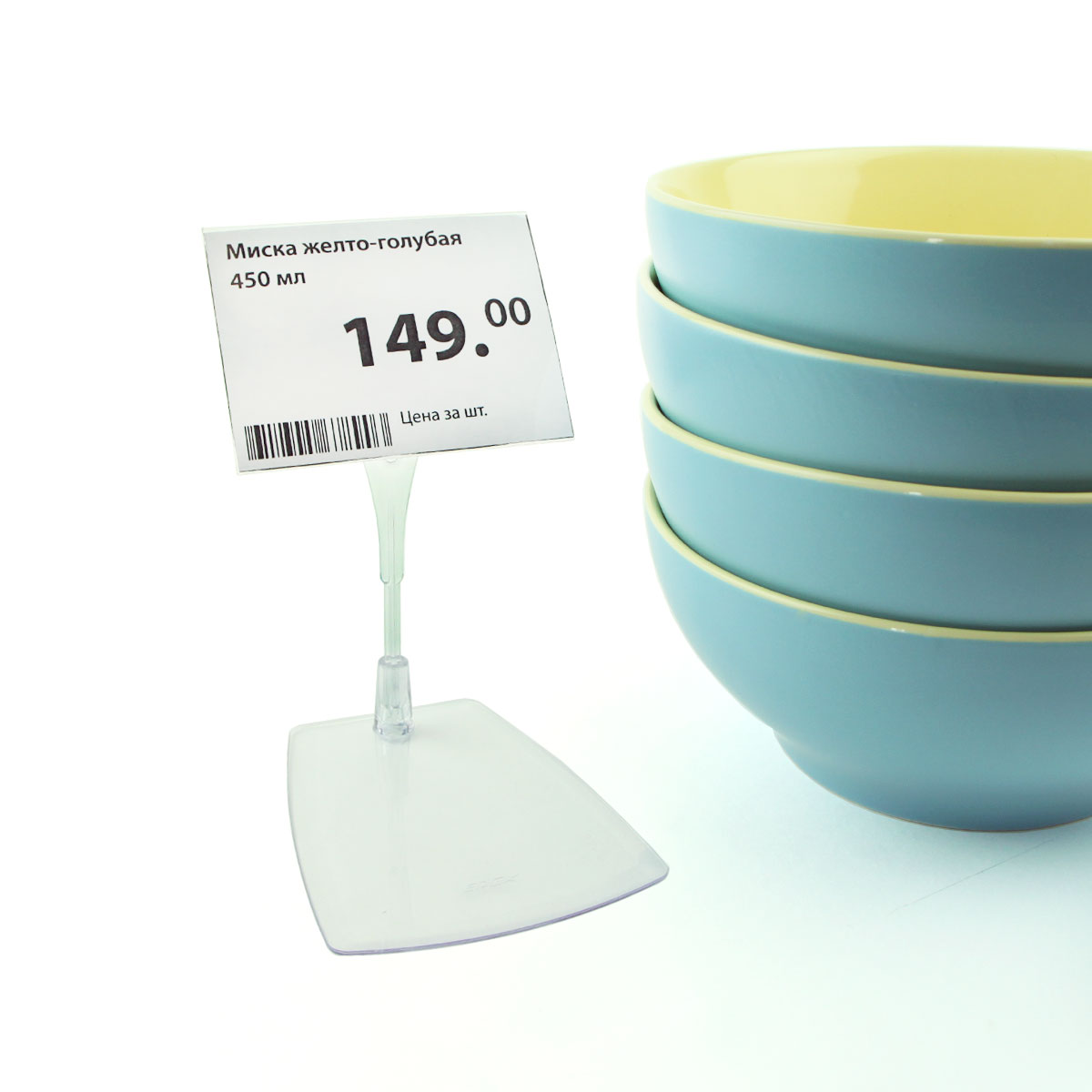 Ценникодержатель ДЕЛИ настольный с иголкой DELI-FOT-SET, цвет прозрачный (20 шт. в упаковке)