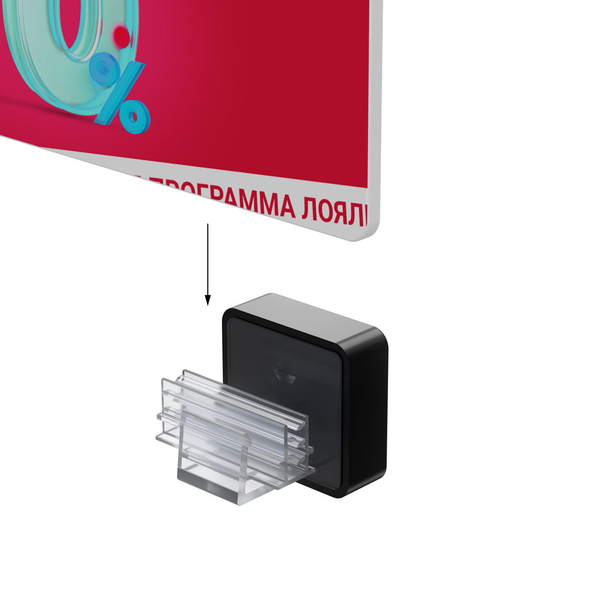 Магнитный держатель MAGNET-SGT-00 под углом 0° к поверхности, цвет черный