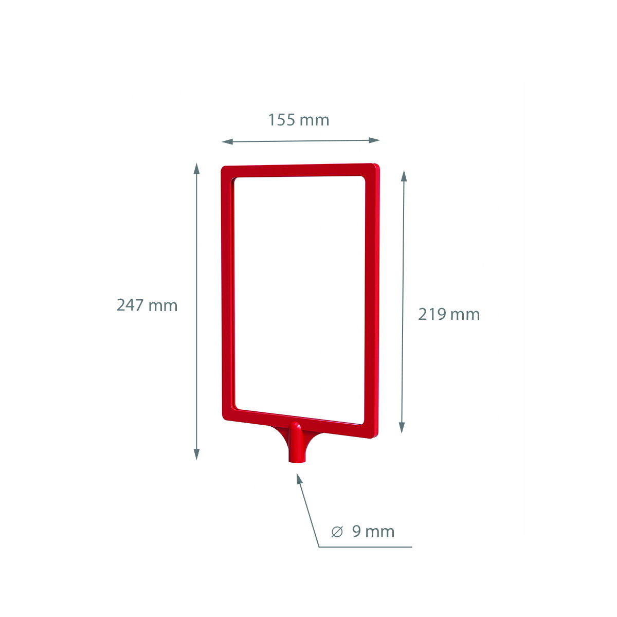 Рамка с интегрированным Т-держателем PFT-A5, цвет красный