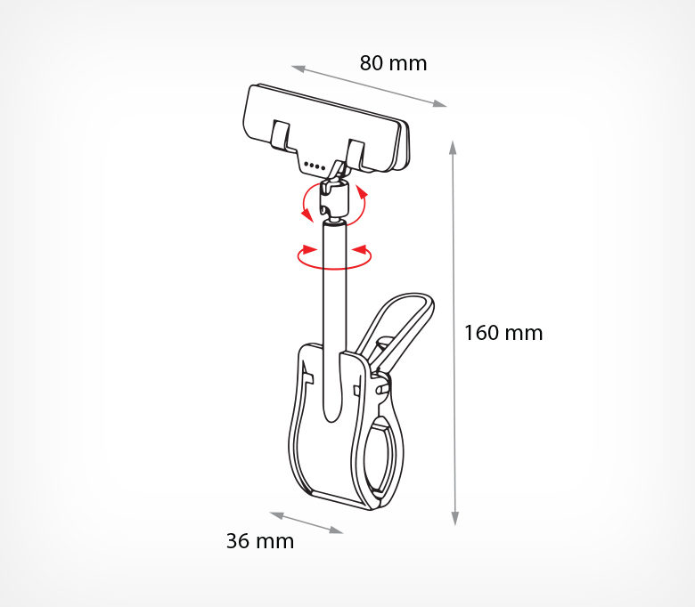 Держатель CLAMP-360, прозрачный