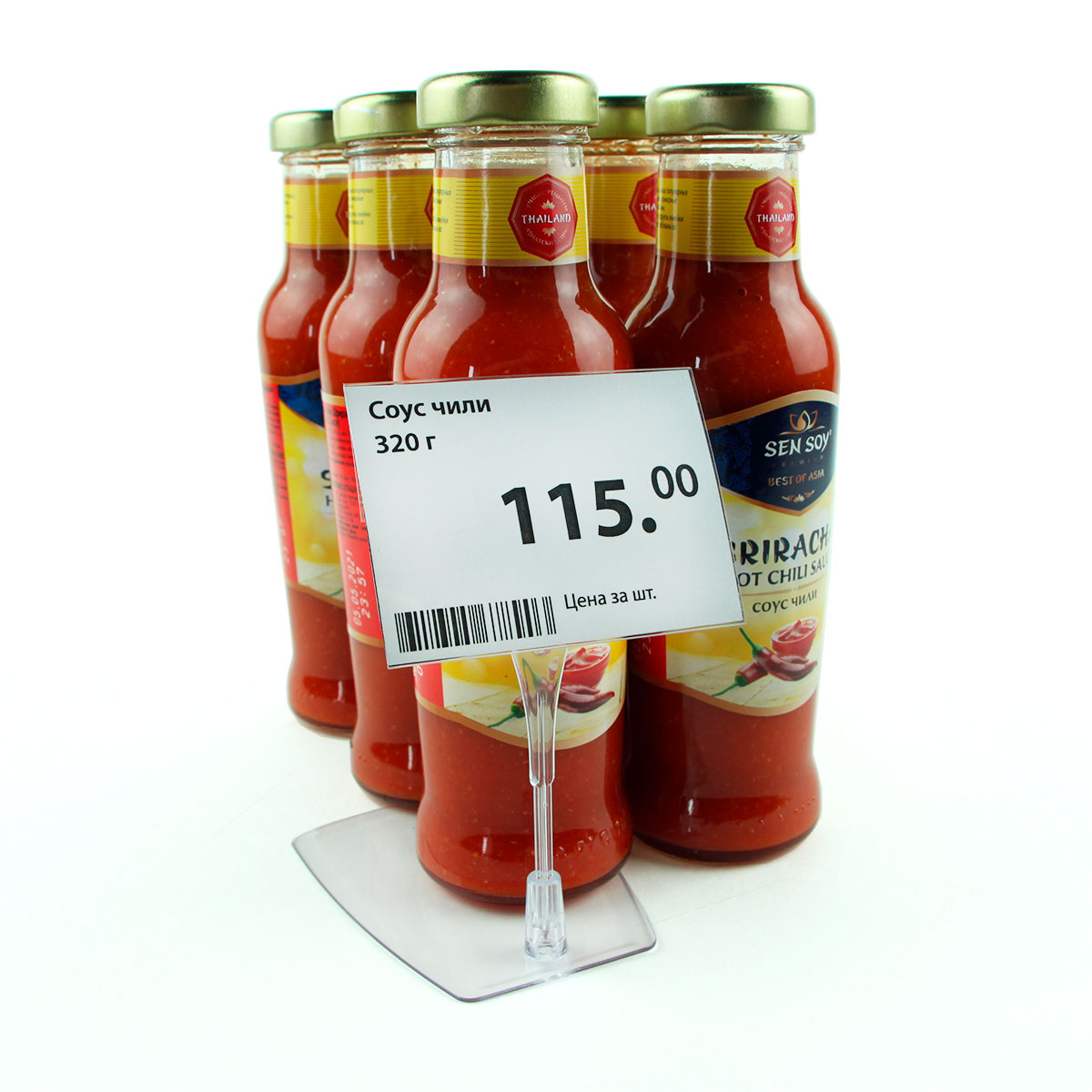 Ценникодержатель ДЕЛИ настольный с иголкой DELI-FOT-SET, цвет прозрачный (20 шт. в упаковке)