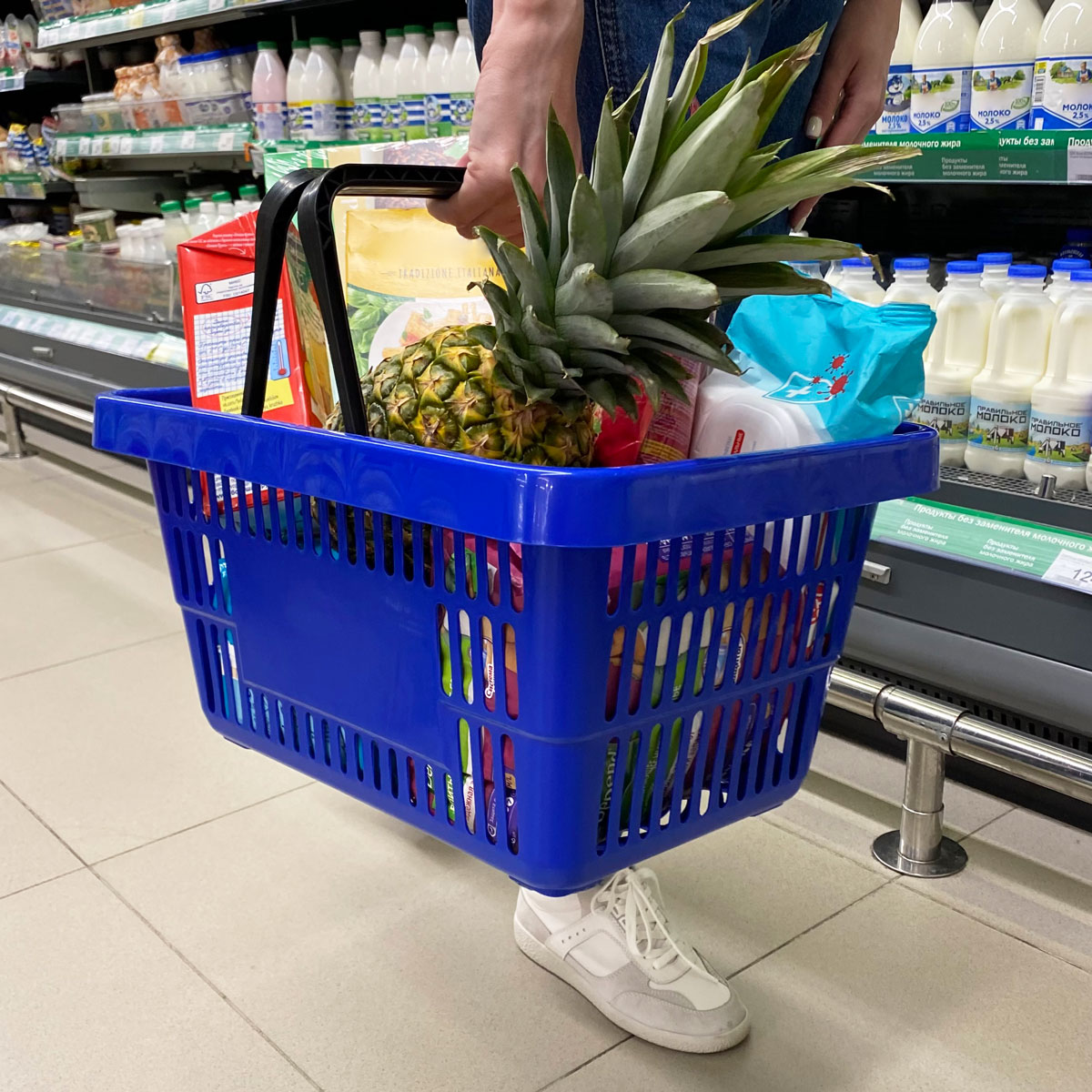 Корзина пластиковая усиленная ROCK, 20 литров, цвет синий