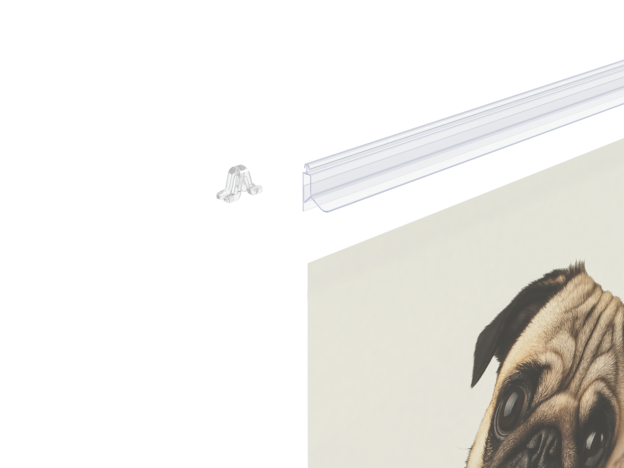 Комплект профилей для плакатов GRIPPER-SET, длина 1200 мм, прозрачный