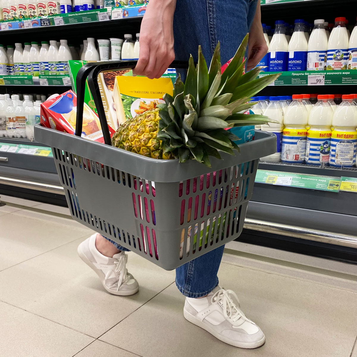 Корзина пластиковая усиленная ROCK, 20 литров, цвет серый RAL7005