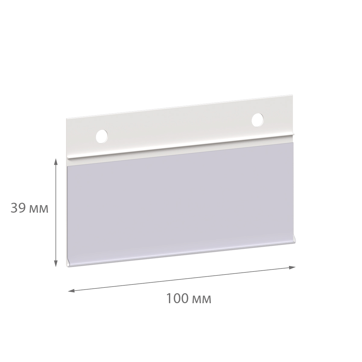 Ценникодержатель с клипсами DBH39 белый, длина 100 мм