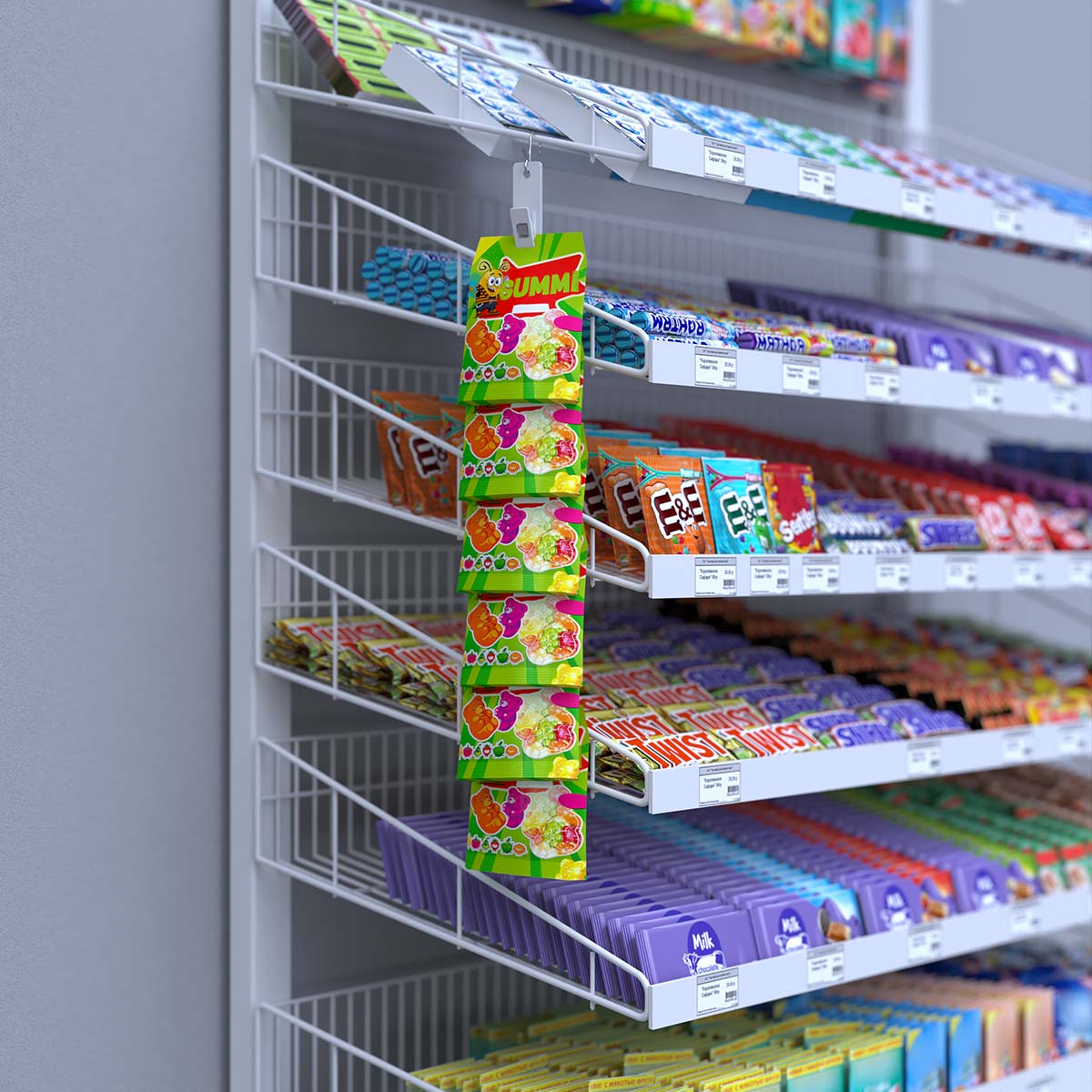 Лента подвесная пластиковая CLIP STRIP-W-08, 6 прищепок