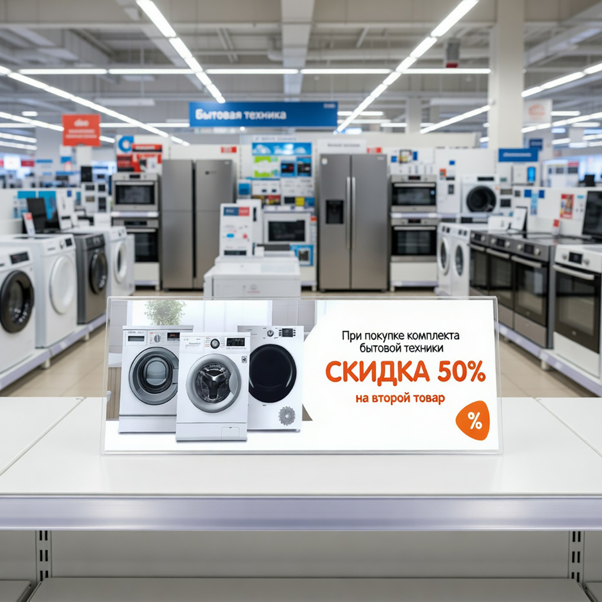 Подставка-ценникодержатель для малой бытовой техники 103х300 мм
