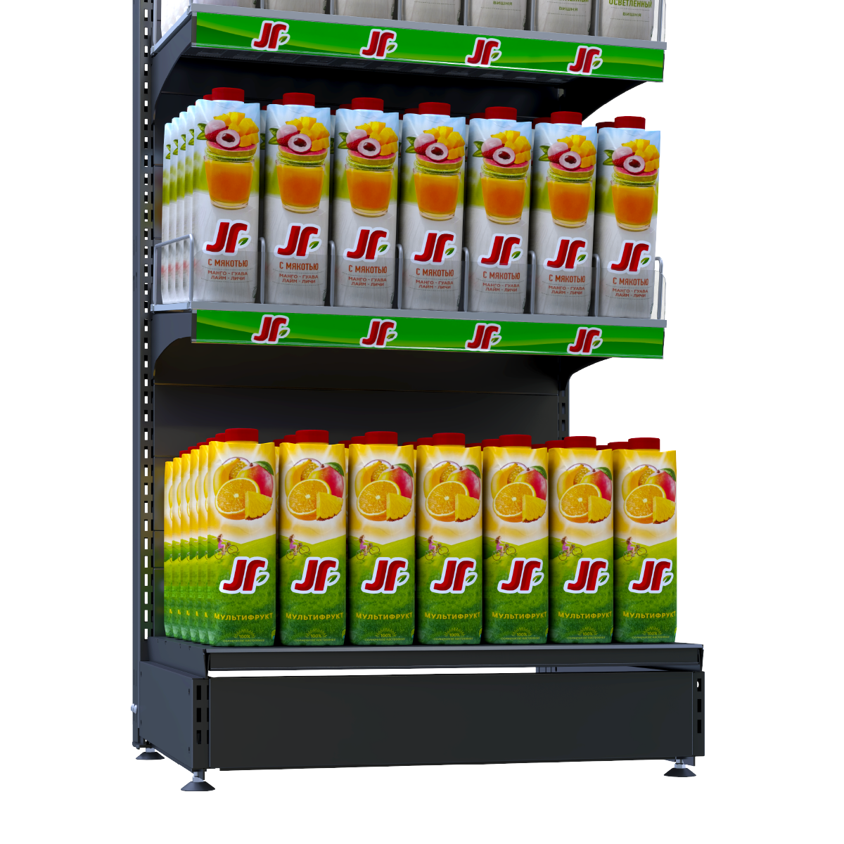 FORTA ROLLER KIT стеллаж 600 мм, 5 полок, цвет черный