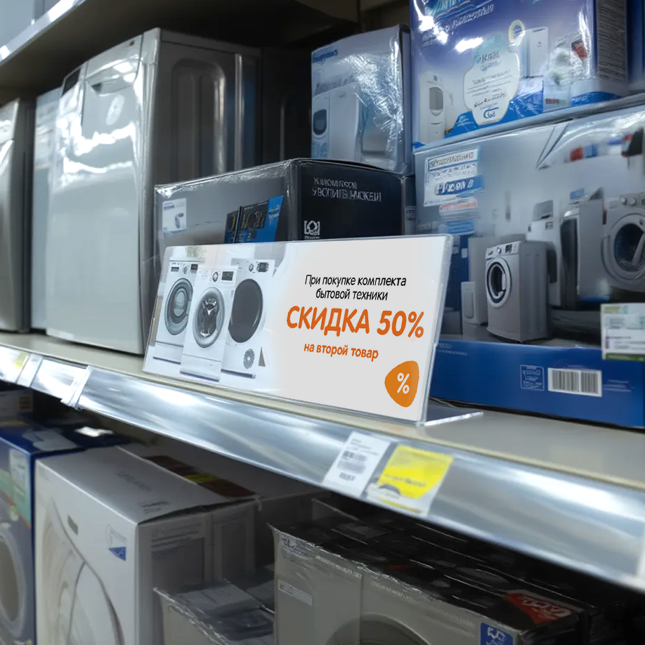 Подставка-ценникодержатель для малой бытовой техники 103х300 мм