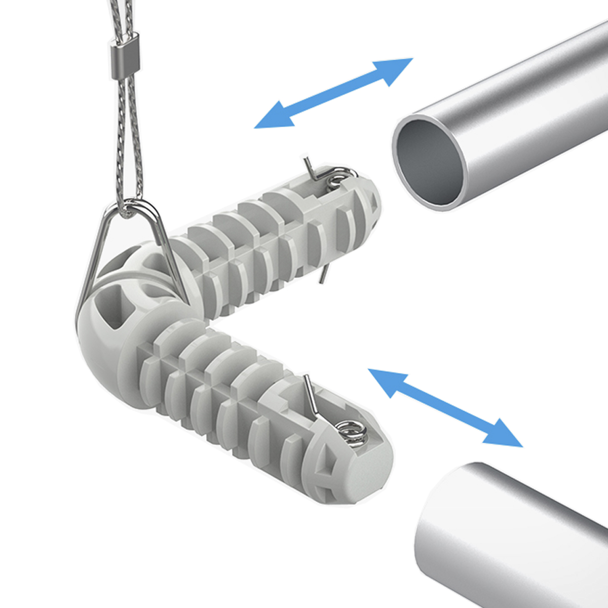 Соединитель пластиковый AIR-L-FIX, цвет серый