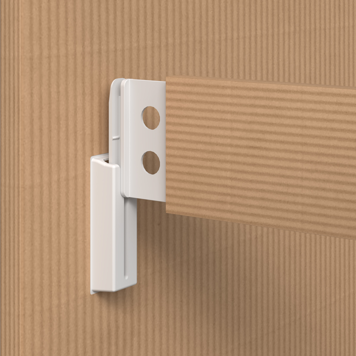 Держатель картонной полки съемный CORR-A-CLIP, 4 отверстия, цвет белый