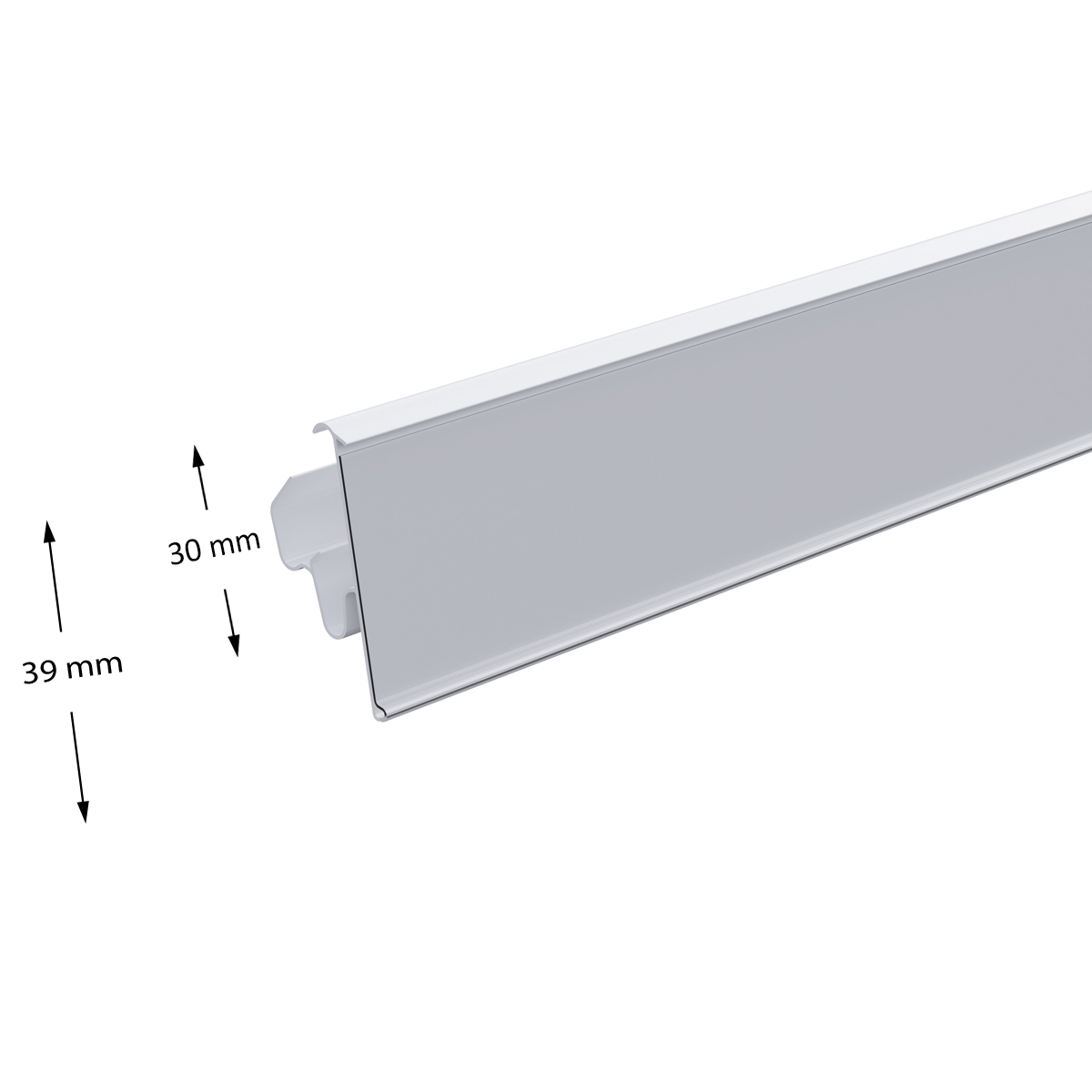 Ценникодержатель LST39 белый, 1238 мм двухпозиционный (10 шт. в упаковке)