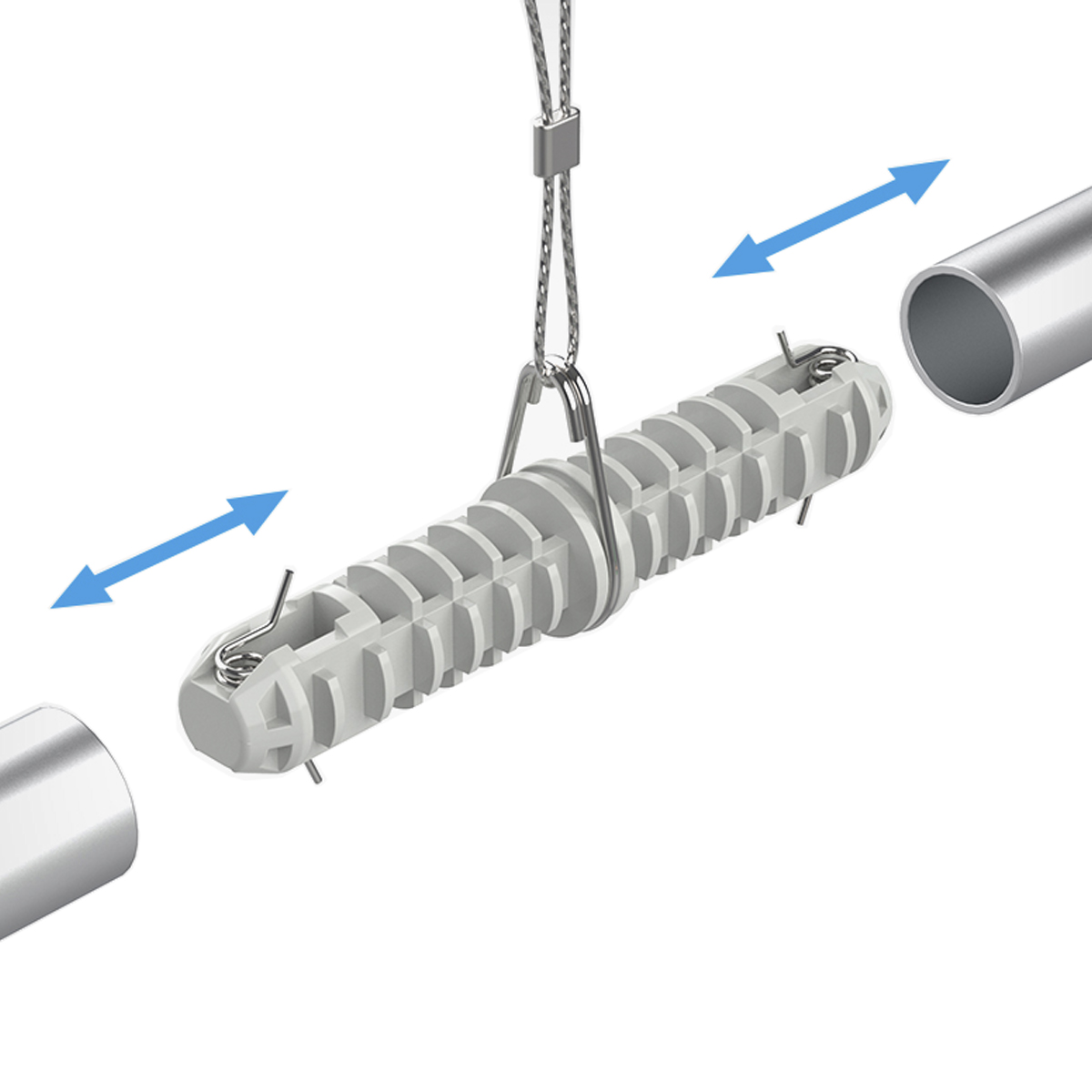 Соединитель пластиковый AIR-I-FIX, цвет серый