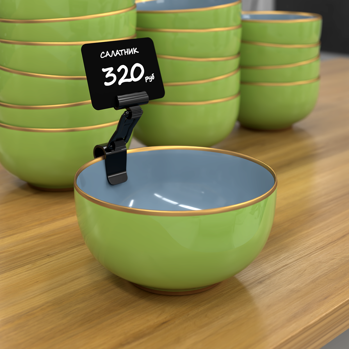 Ценникодержатель ДЕЛИ на край посуды DELI-SIDE-SET40, цвет черный