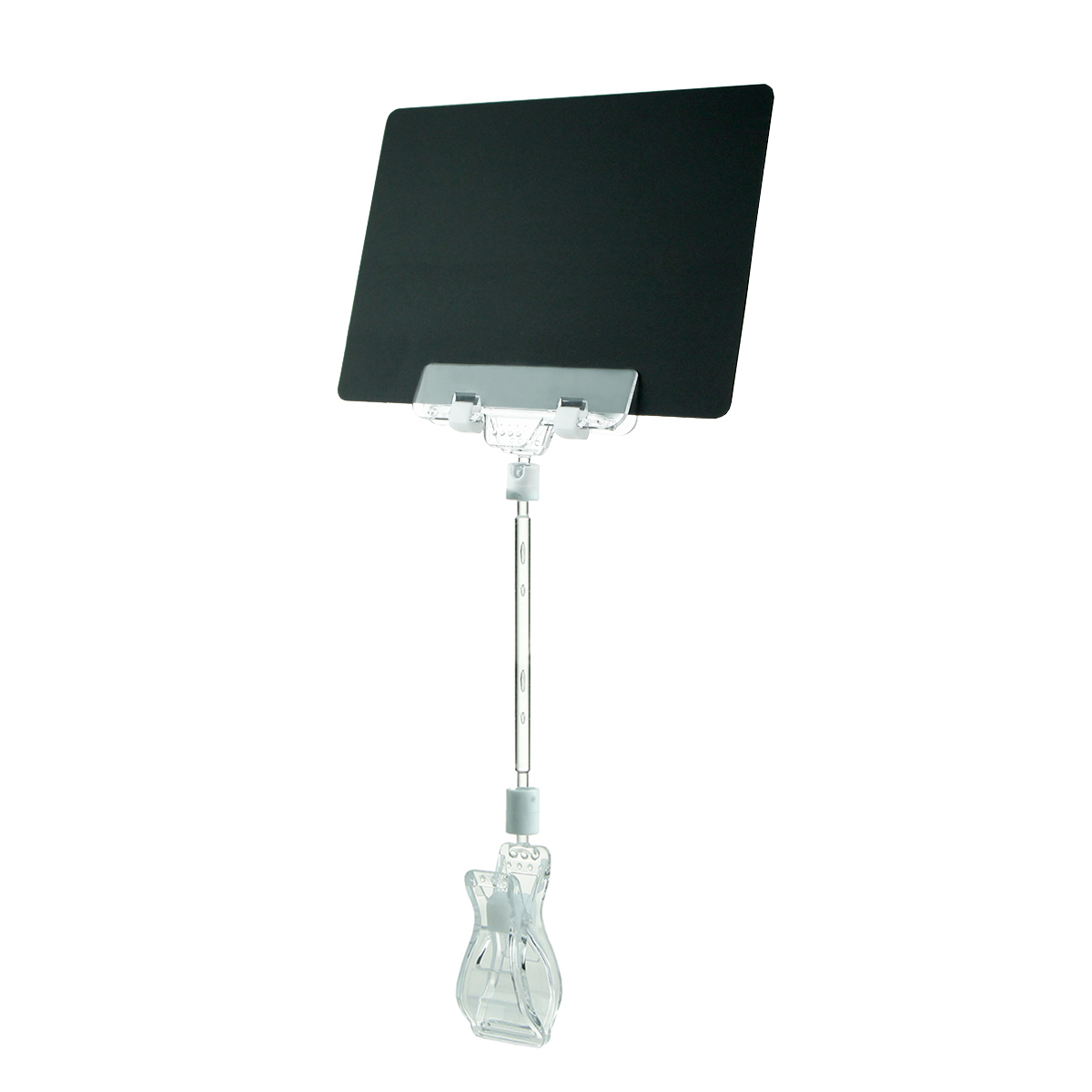 Ценникодержатель на прищепке универсальный с широким зажимом FX-CLAMP, ножка 100 мм