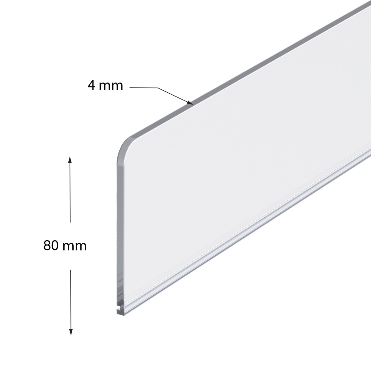Ограничитель пластиковый передний высотой 80 мм FR-RISER80, длина 1250 мм