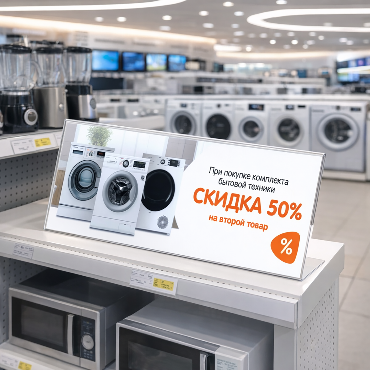 Подставка-ценникодержатель для малой бытовой техники 103х300 мм