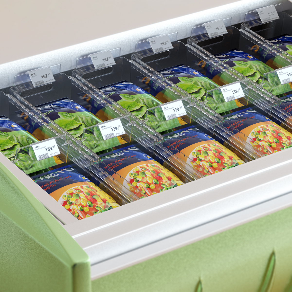 Раздвижной контейнер SLIDEBOX с разделителями DIV-LOCK