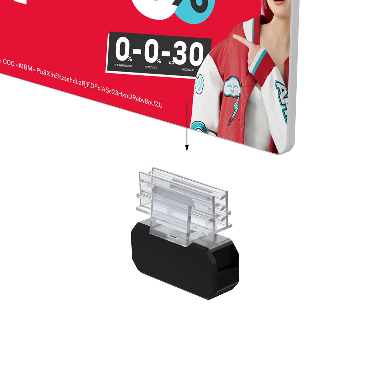 Компактный магнитный держатель MAGNET-SGT-MINI под углом 90° к поверхности, цвет черный