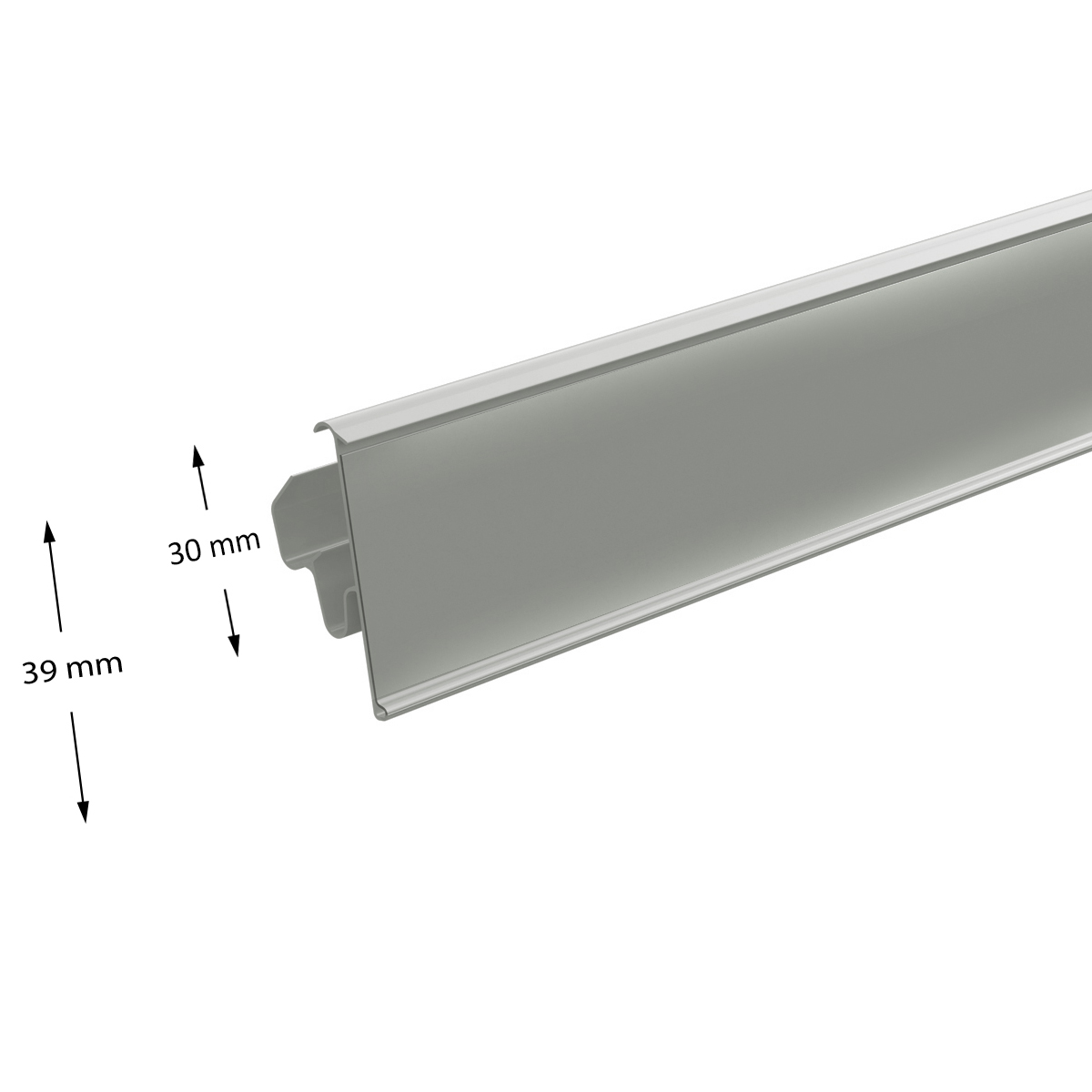 Ценникодержатель LST39 серый, 988 мм двухпозиционный