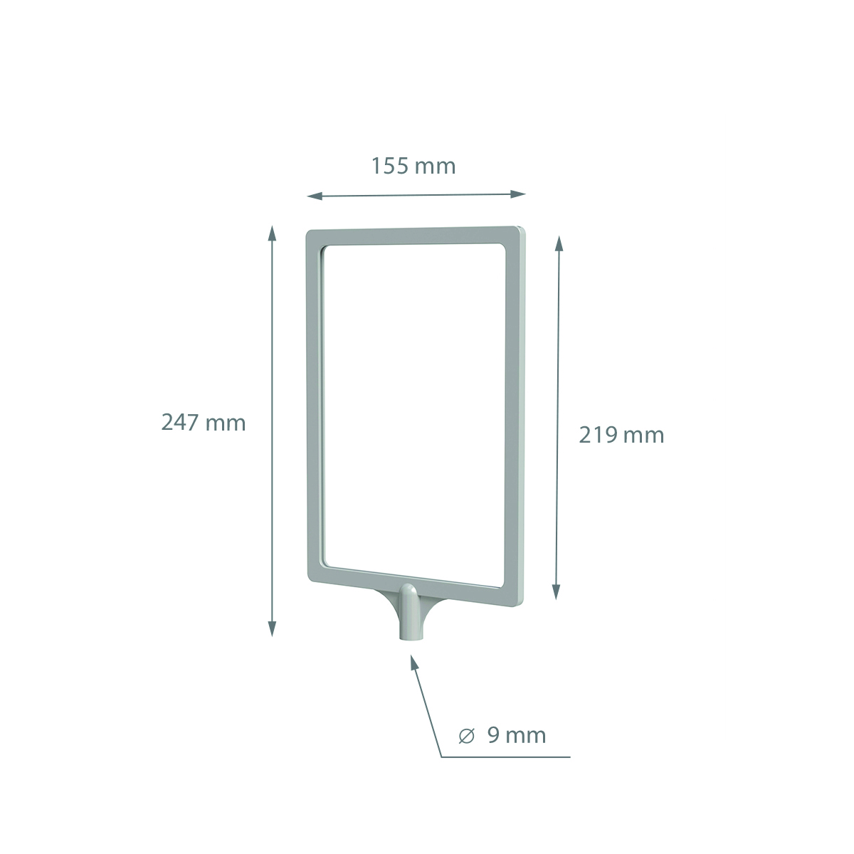 Рамка с интегрированным Т-держателем PFT-A5, цвет серый