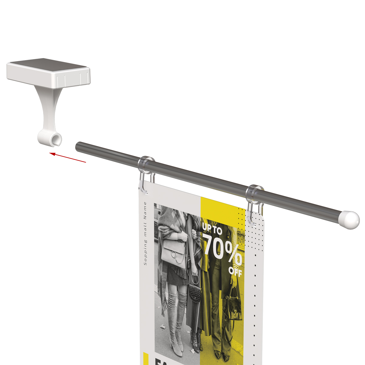Держатель вывески магнитный MAG-FLEX-TUBE-I-2F без трубки