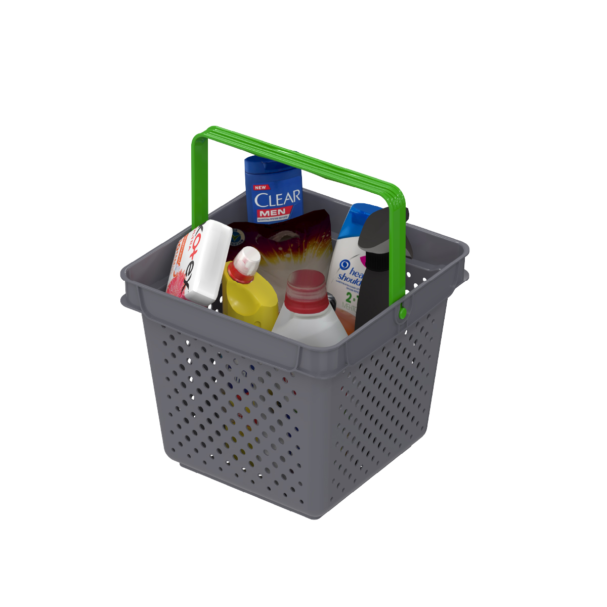 Корзина пластиковая QUADRO, 10 литров, цвет серый