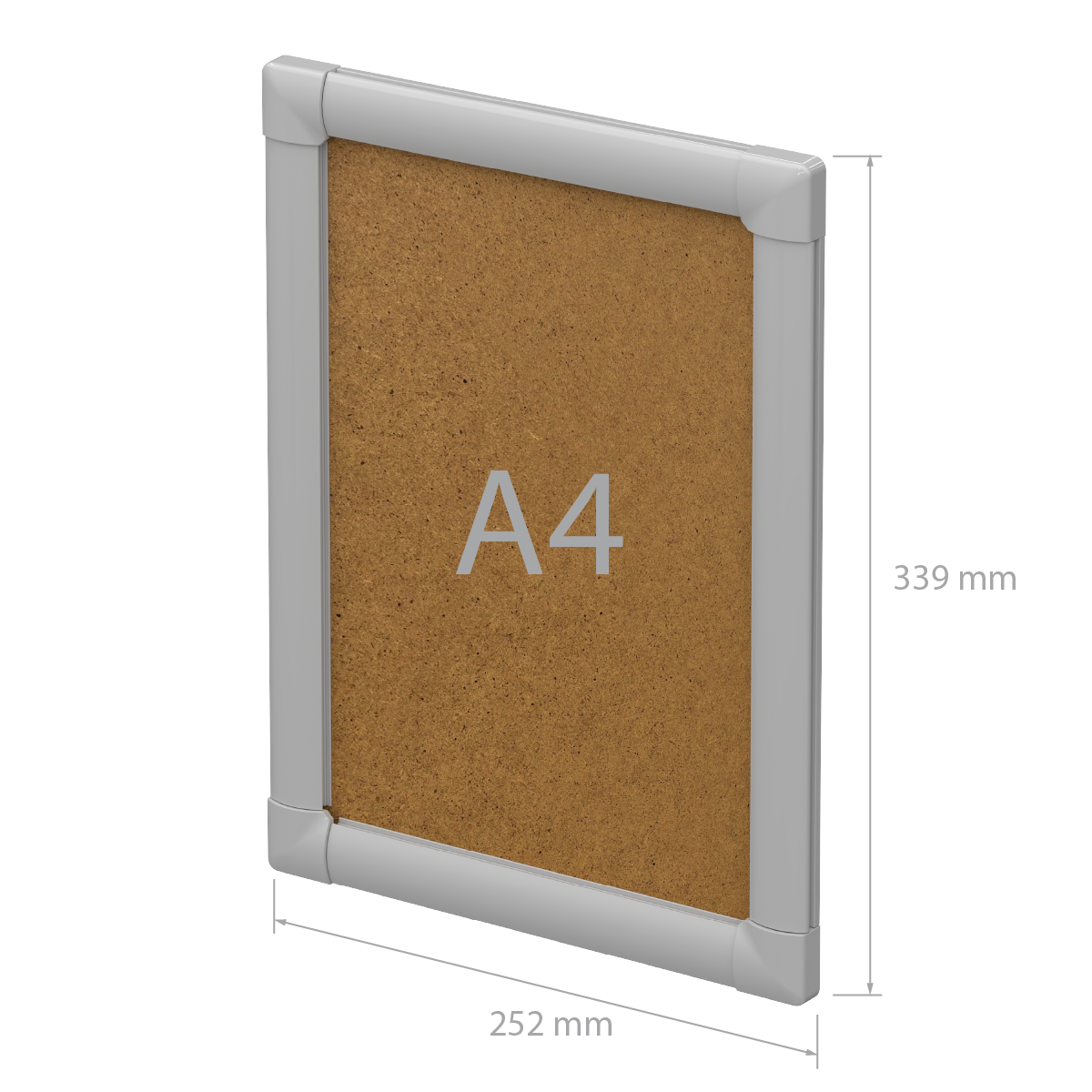 Клик-рама пластиковая PCF-25 A4 с прямоугольными углами