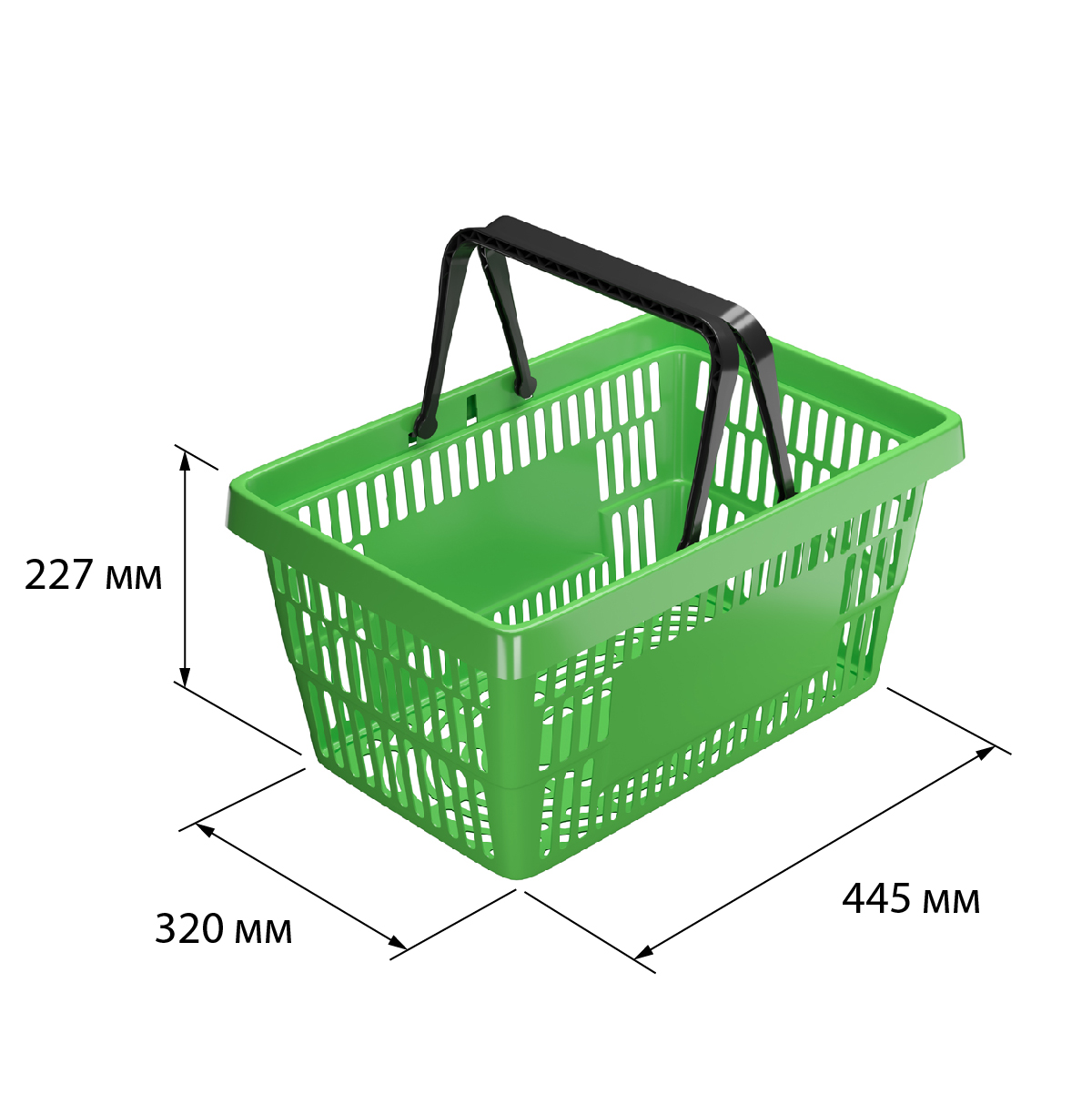 Корзина пластиковая усиленная ROCK, 20 литров, цвет салатовый