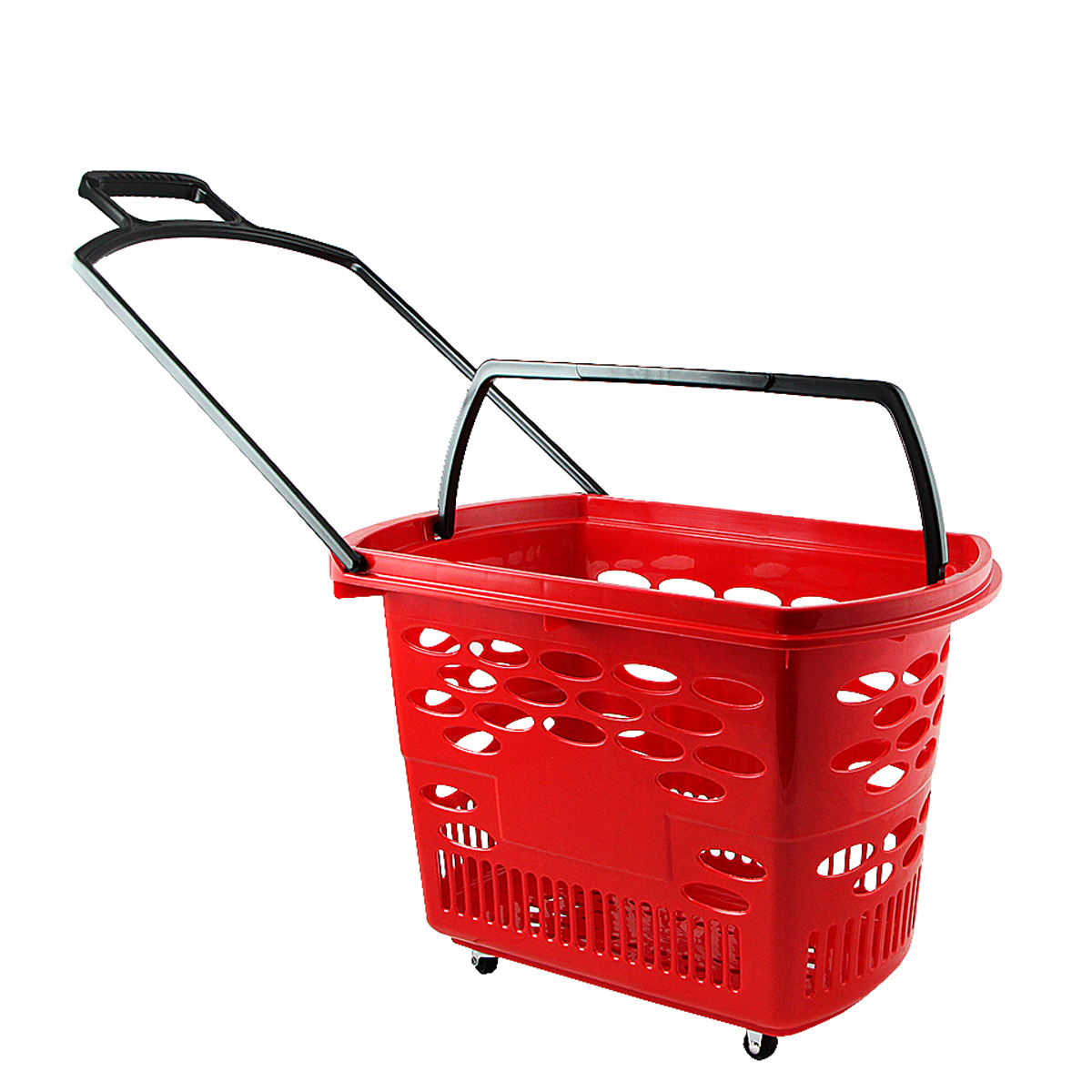 Корзина-тележка пластиковая TECHNO, 38 литров, цвет красный