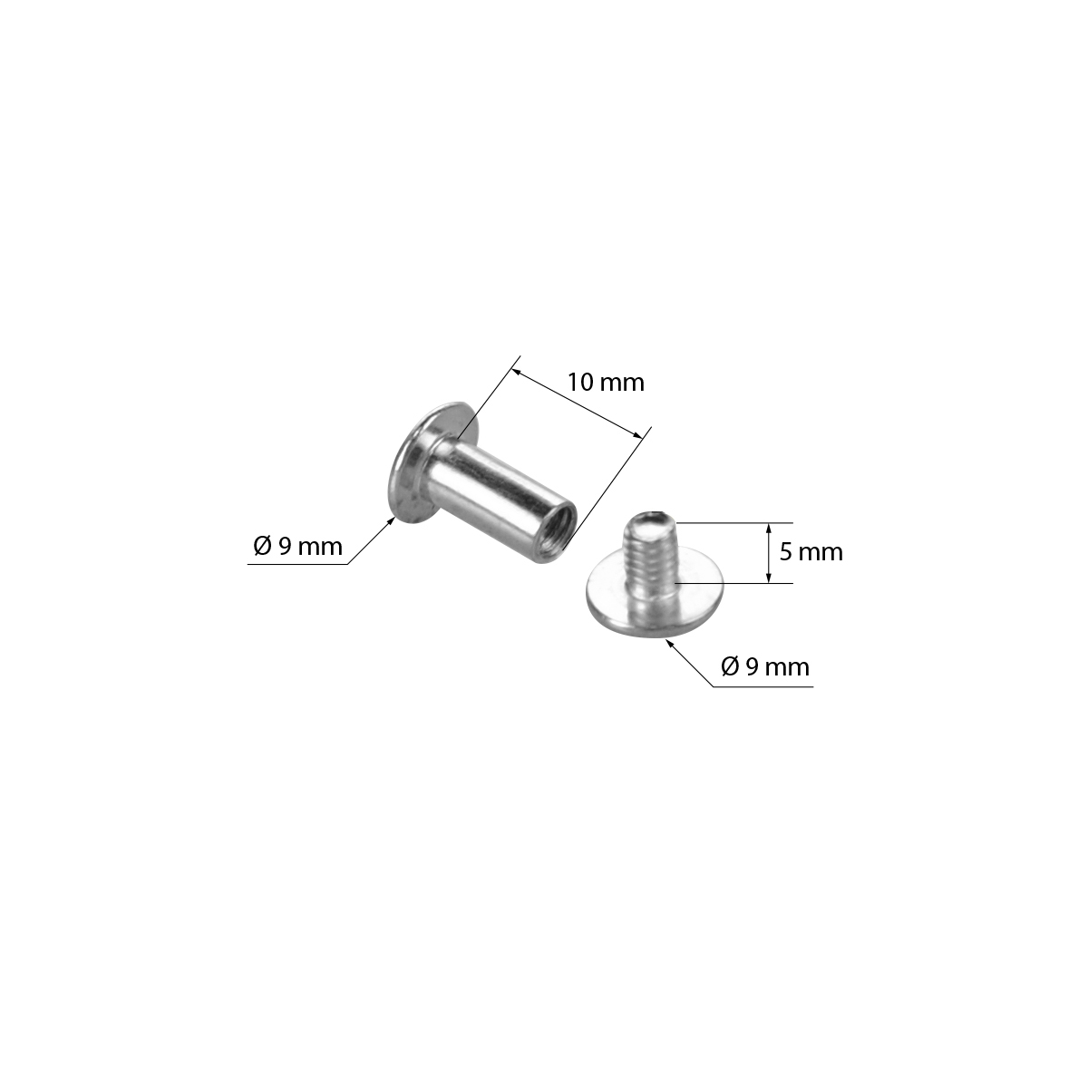 Винт металлический BINDING SCREW-10, цвет серебро