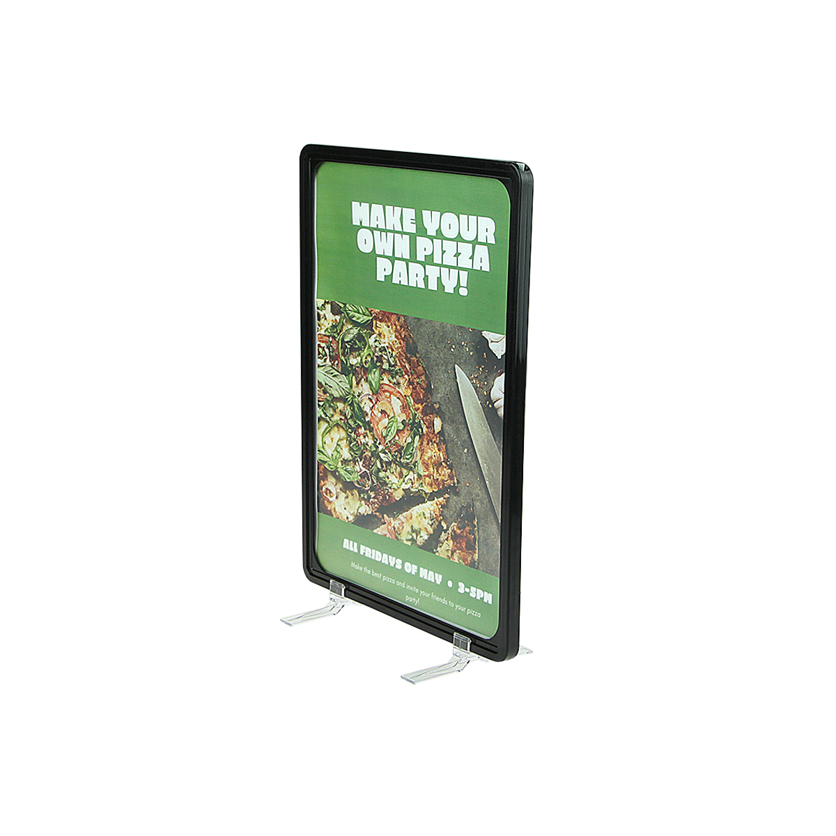 Стойка на подставках BASE-90 с рамкой PF-A4, цвет черный