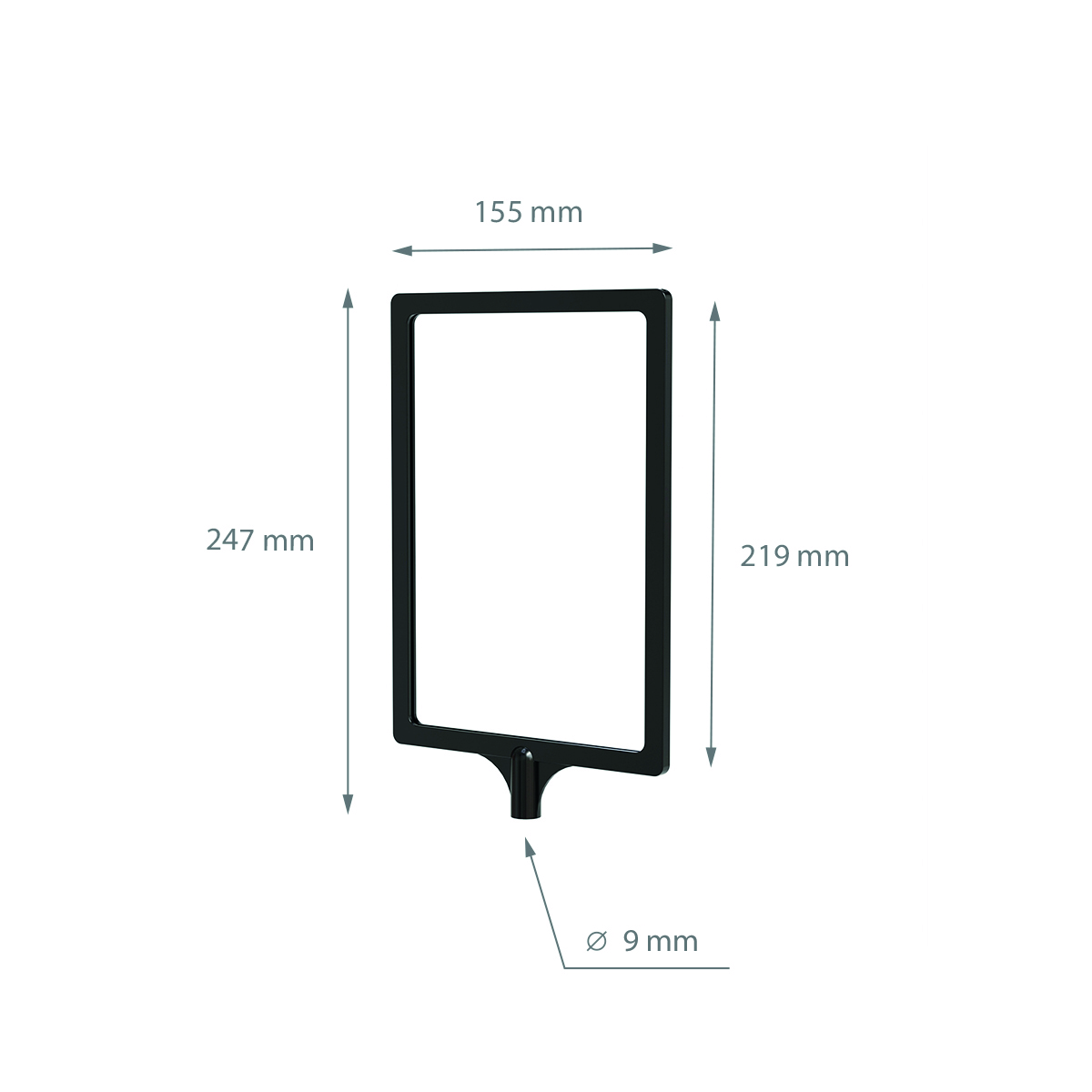 Рамка с интегрированным Т-держателем PFT-A5, цвет черный