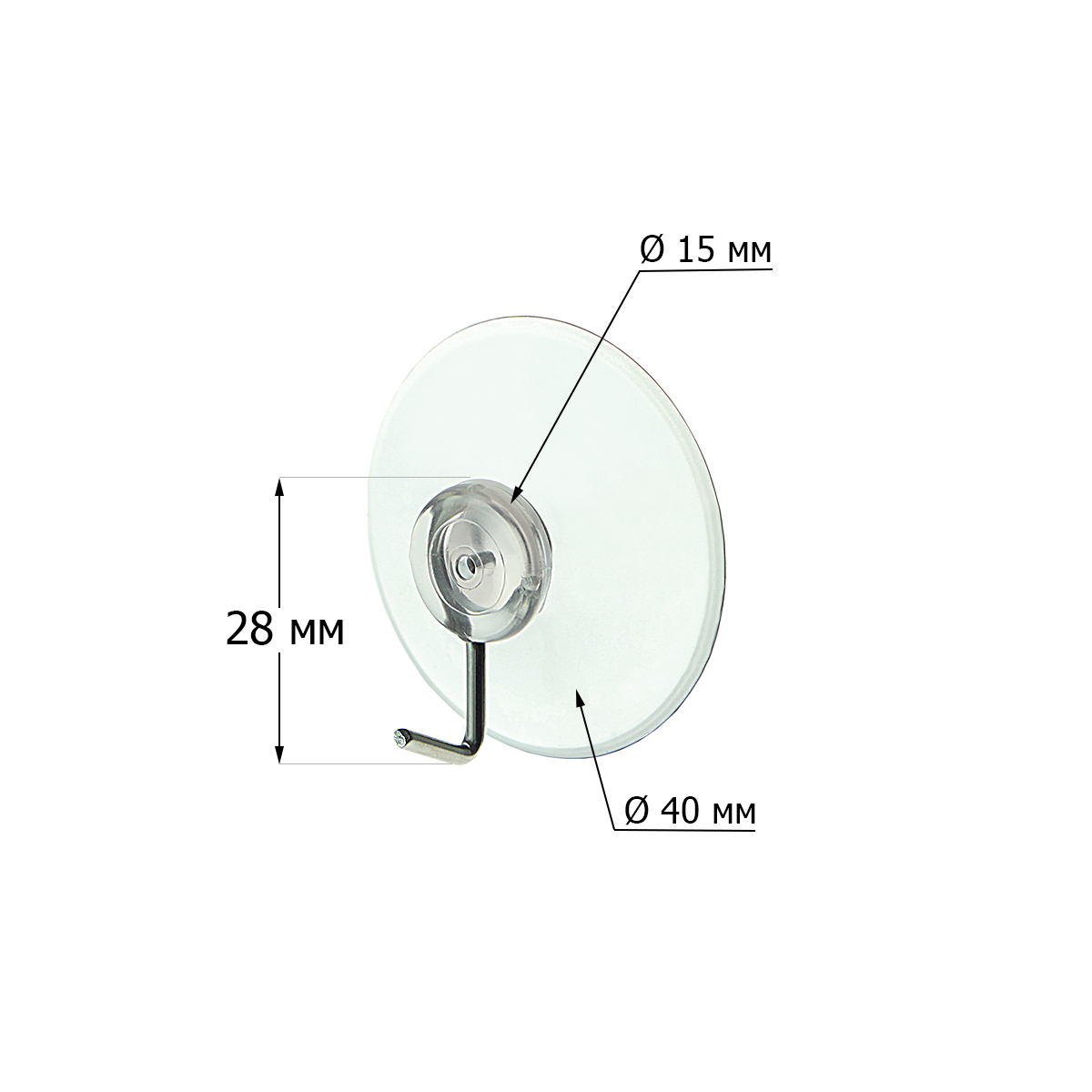 Присоска с металлическим крючком SC40-MH  (20 шт. в упаковке)