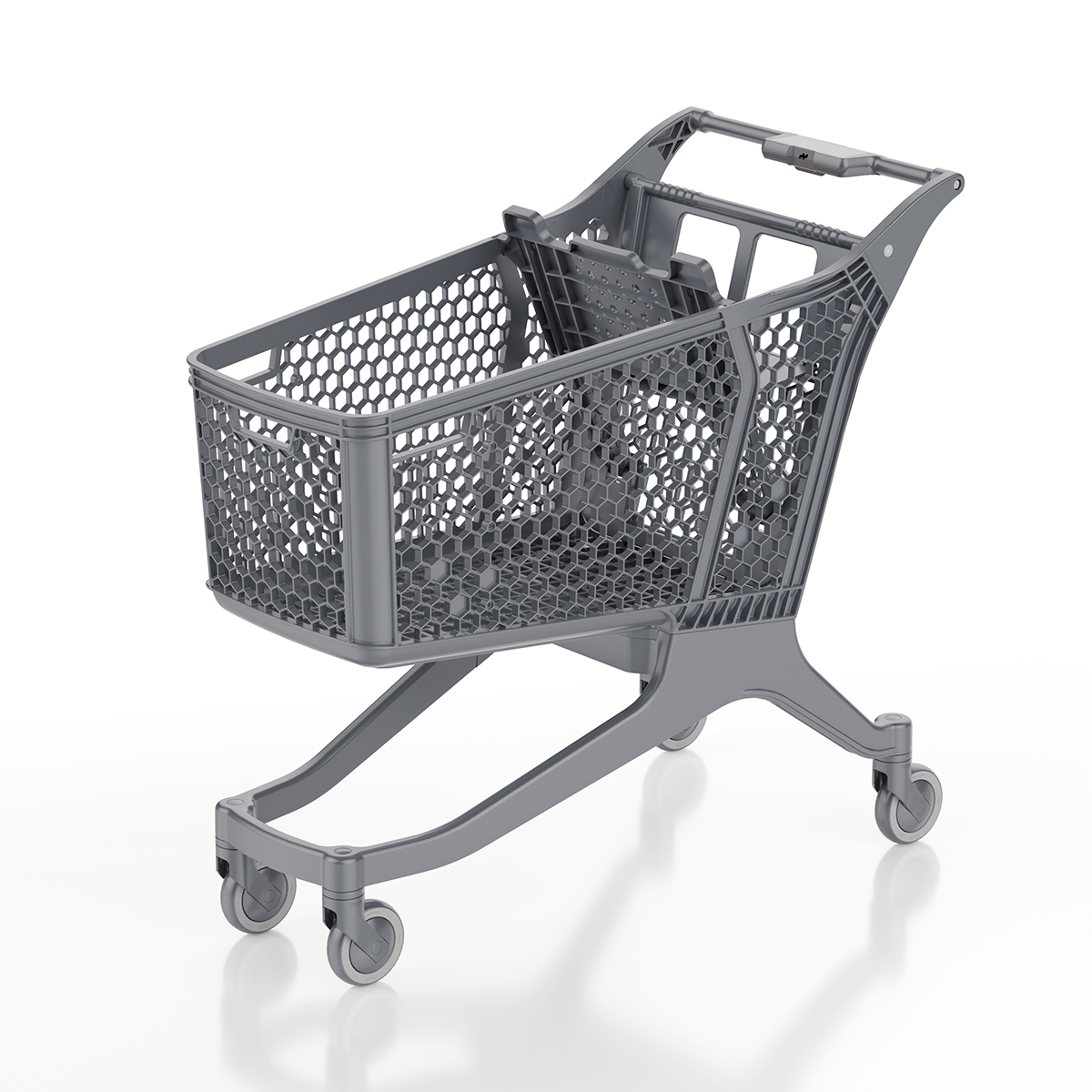 Пластиковая покупательская тележка DRIFT, 180 литров, серая, c серым д\с