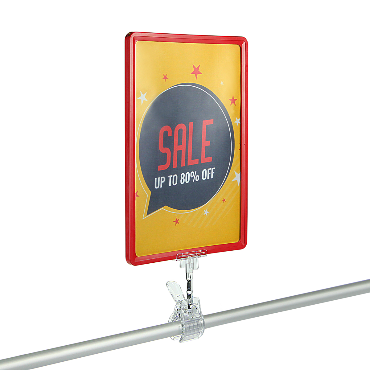 Комплект на прищепке CLAMP-T с рамкой PF-A4, цвет красный