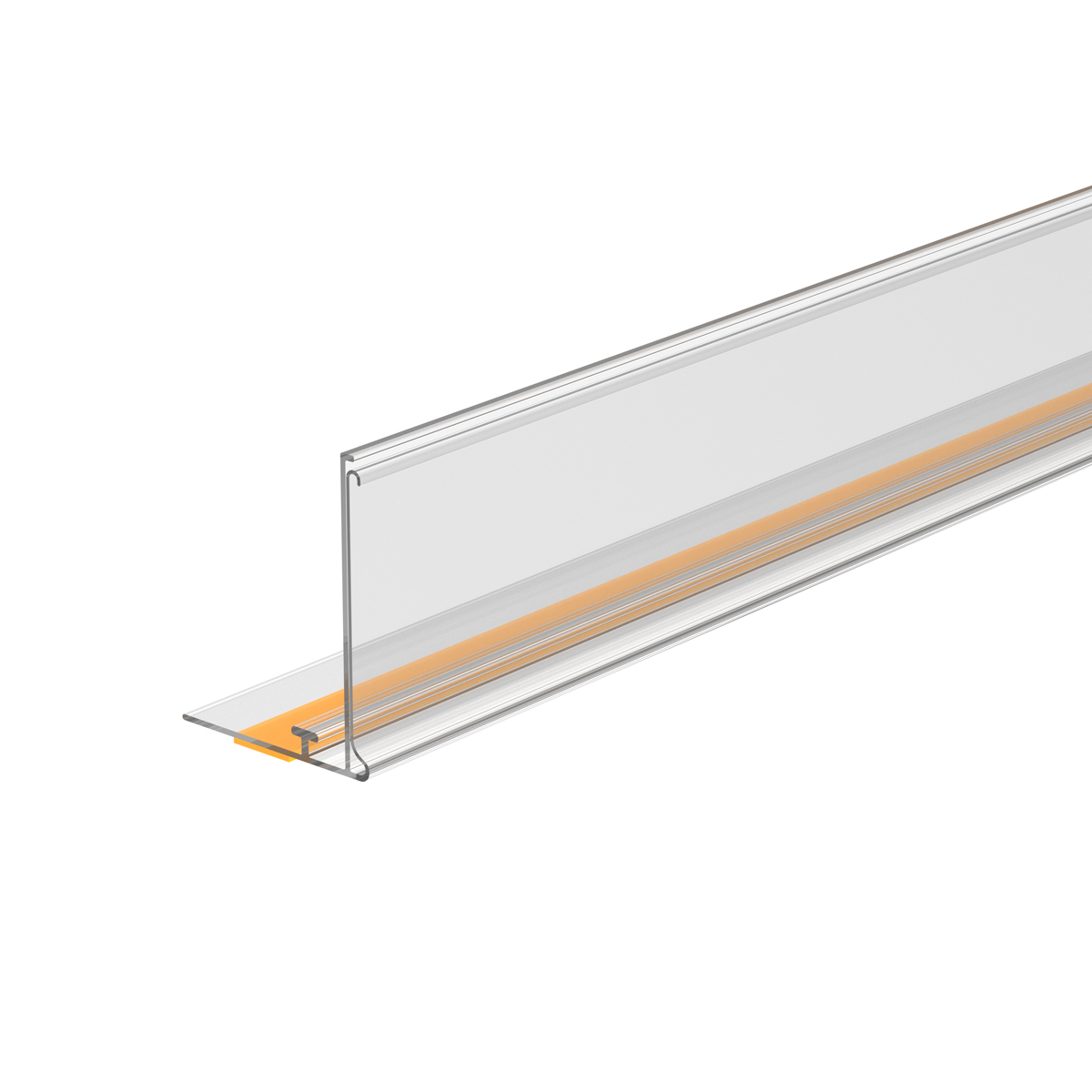 Ценникодержатель ME39 с Т-профилем прозрачный, 1250 мм