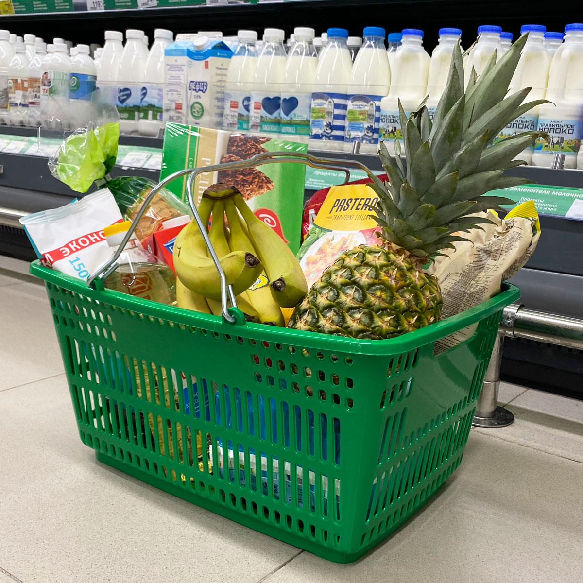 Корзина пластиковая METAL, 30 литров, цвет зеленый