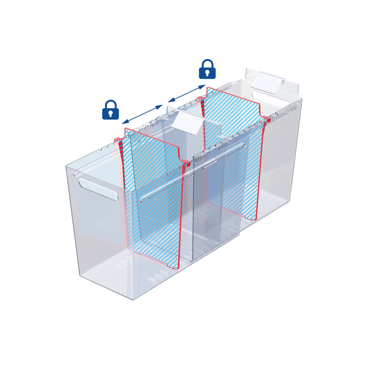 Раздвижной контейнер SLIDEBOX с разделителями DIV-LOCK