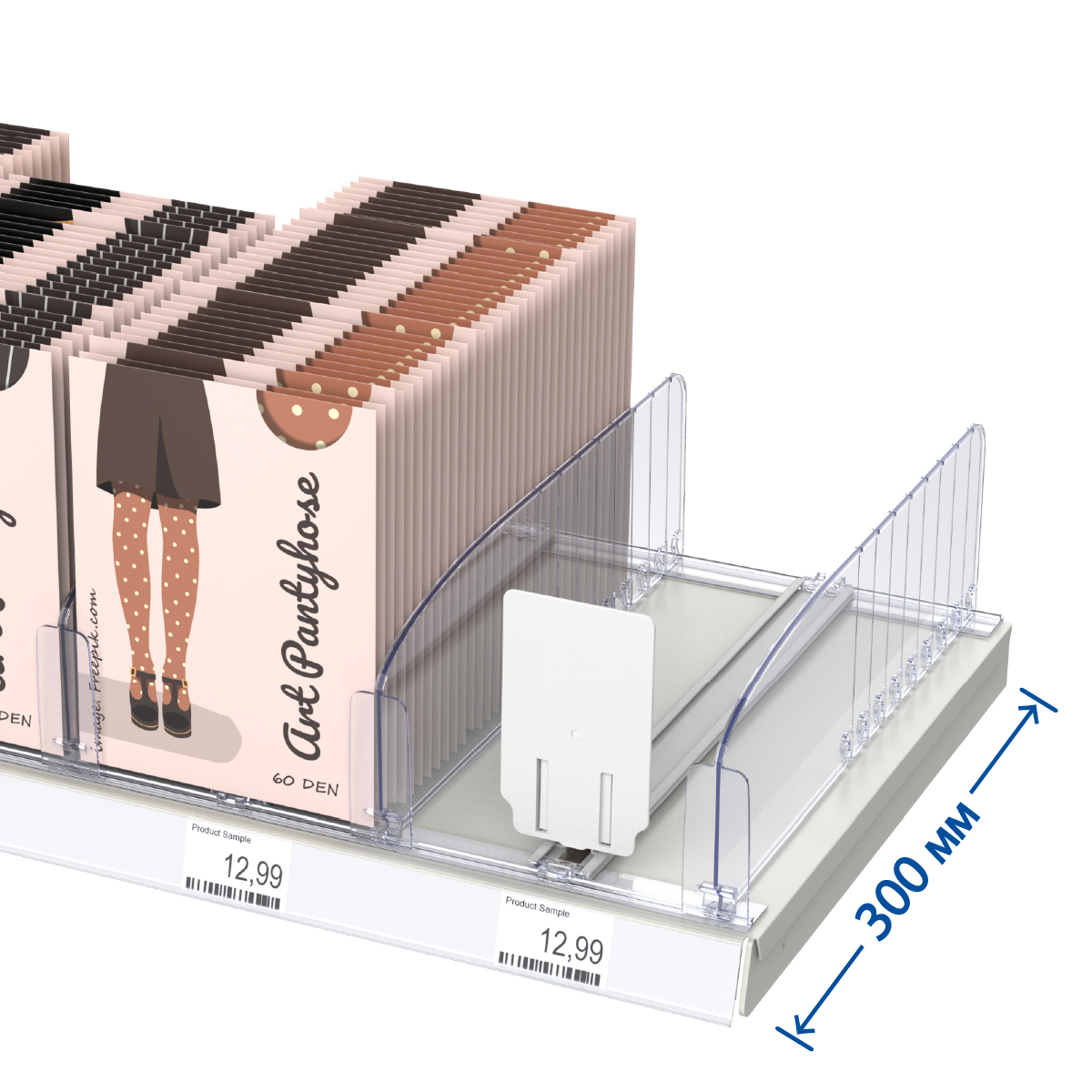 Комплект для выкладки колготок для полки глубиной 300 мм.