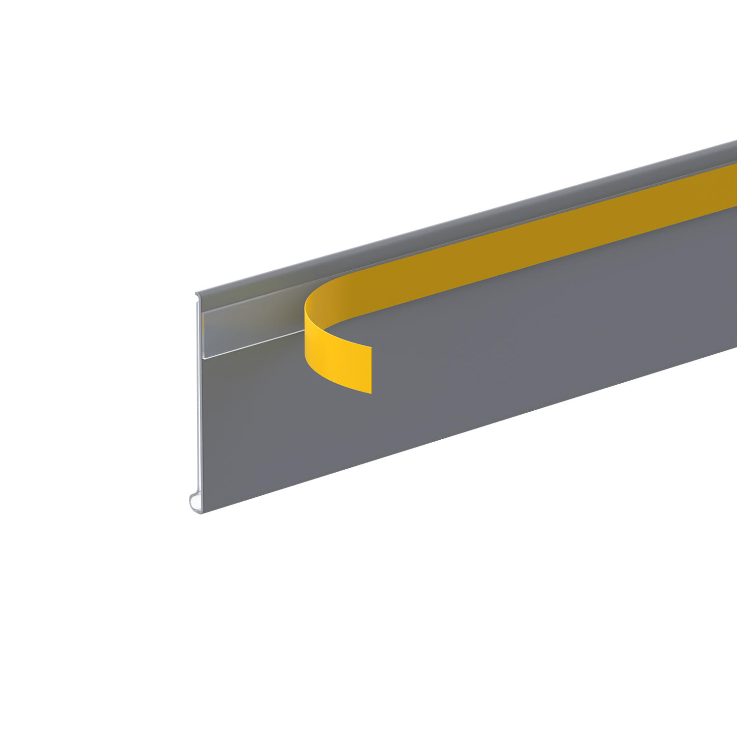 Ценникодержатель полочный самоклеящийся DBR39 длина 1318 мм,скотч TF9, цвет серый (RAL7011)