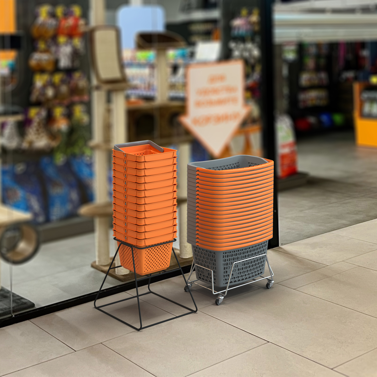 Накопитель для корзин BASKET STACKER с колесами