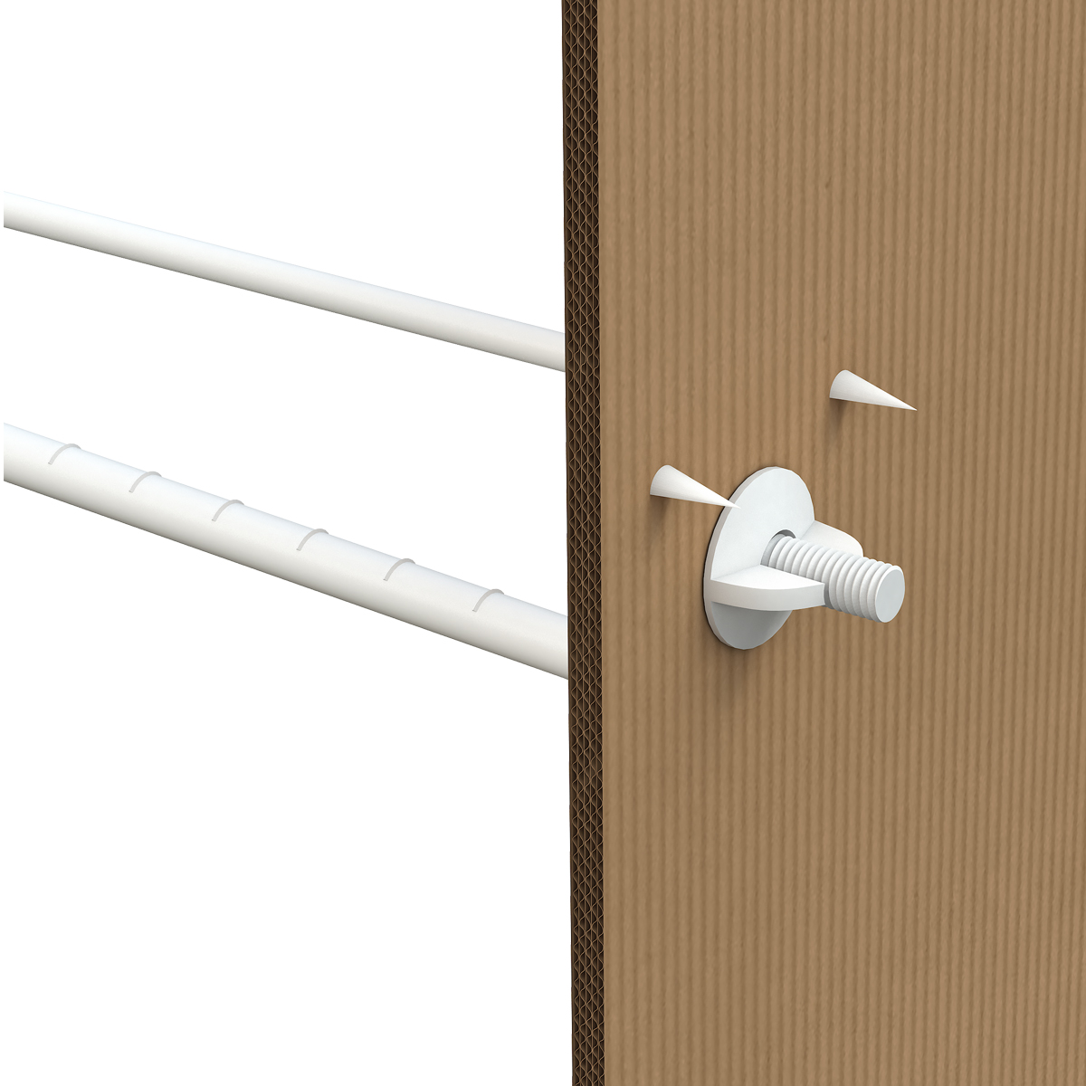 Крючок одинарный SINGLE HOOK-SCR-150, белый, в картон, с винтом, длина 150 мм