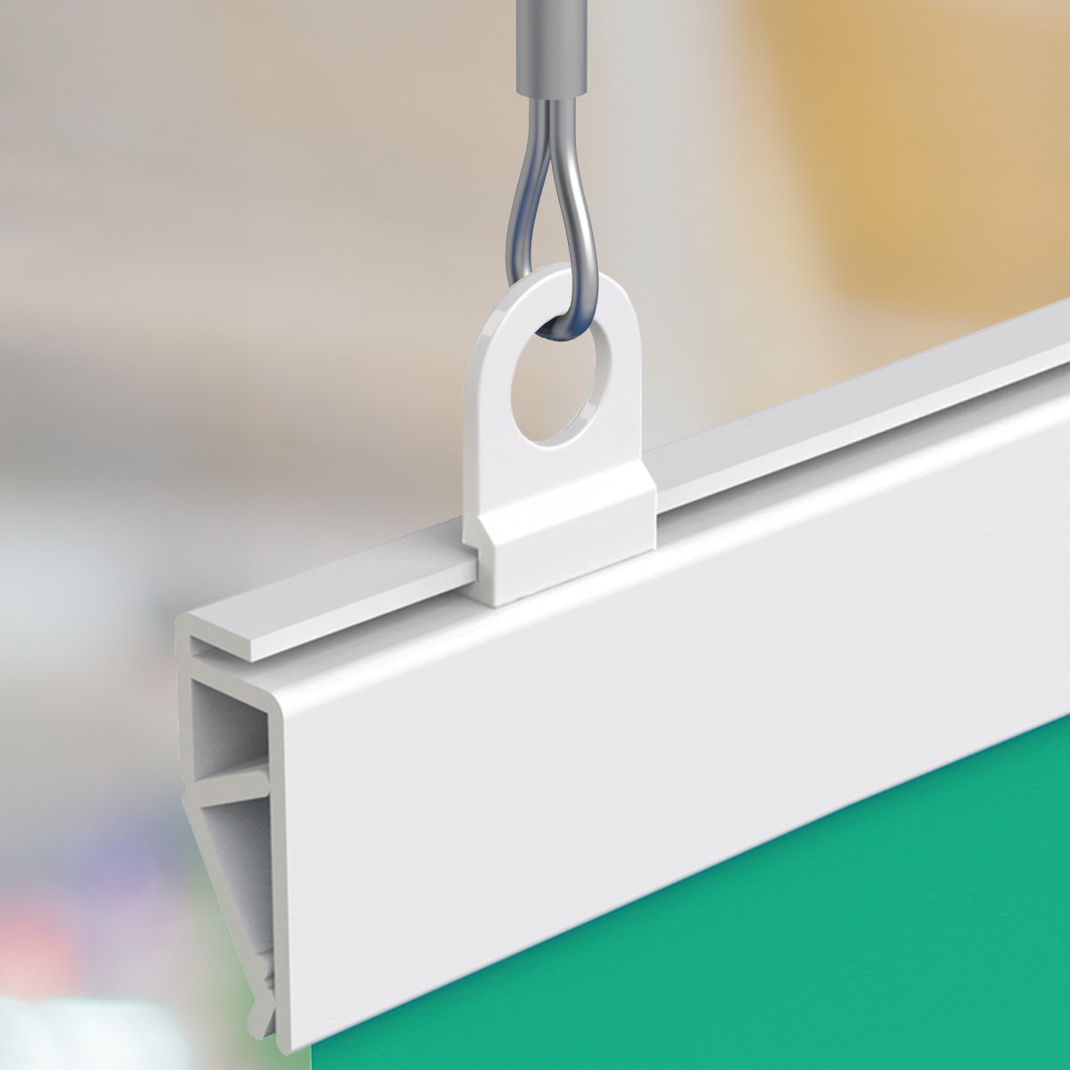 Петля для подвешивания пластикового профиля CLICKER HOOK, цвет белый