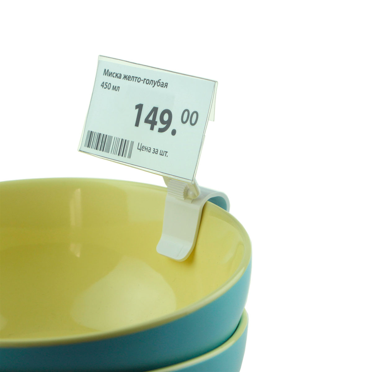 Ценникодержатель ДЕЛИ на край посуды DELI-SIDE-SET40, цвет белый