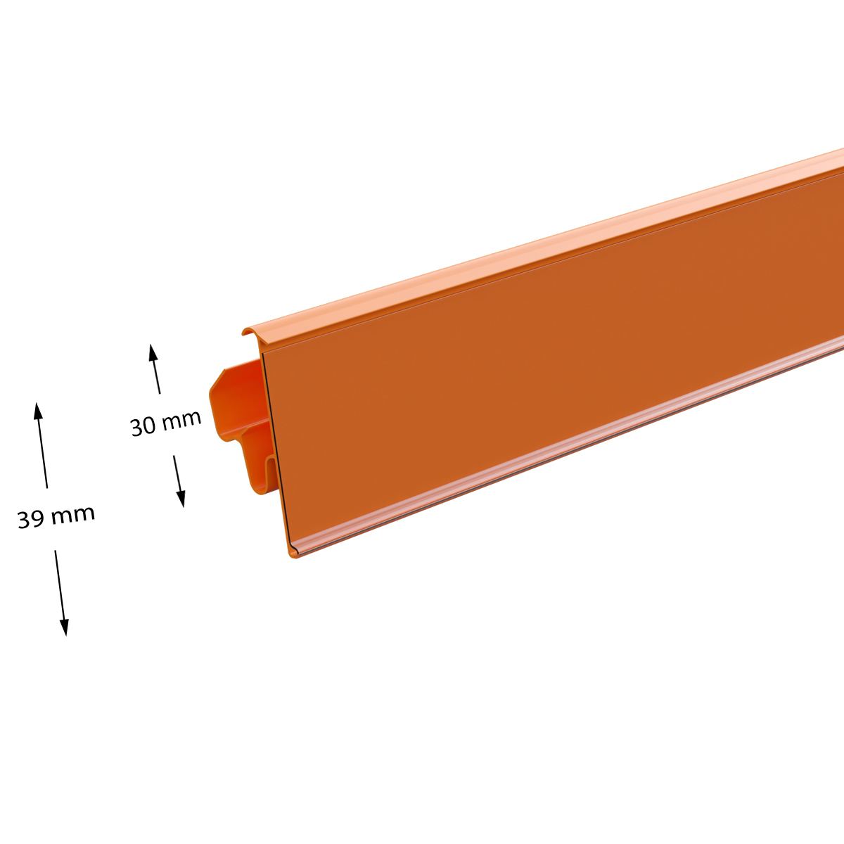 Ценникодержатель LST39 оранжевый, 1238 мм двухпозиционный