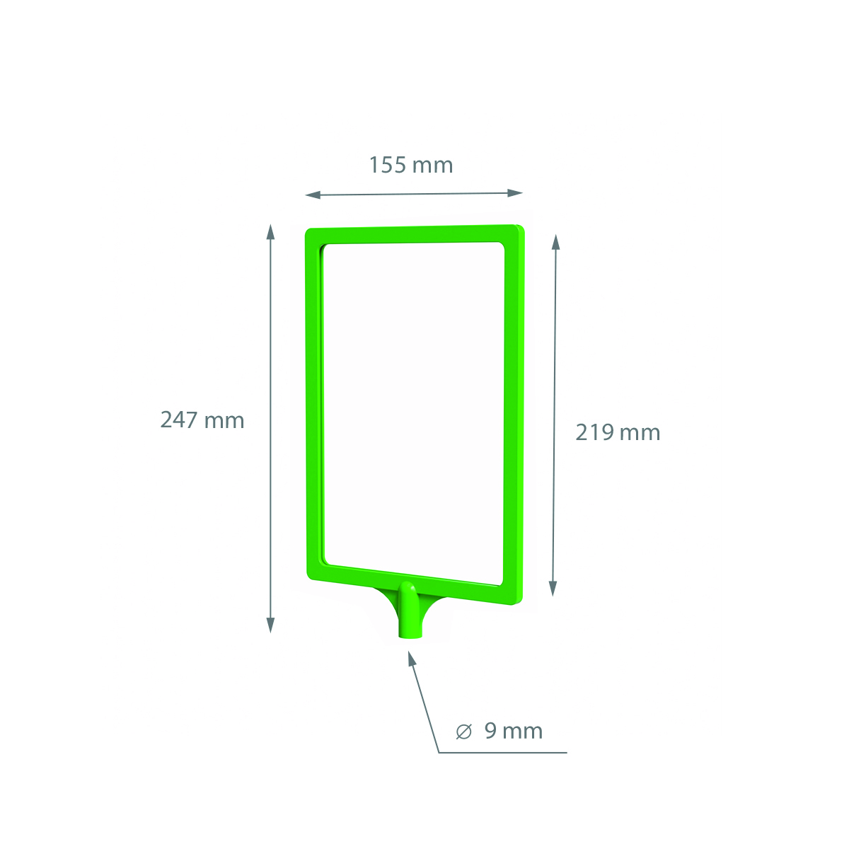 Рамка с интегрированным Т-держателем PFT-A5, цвет салатовый