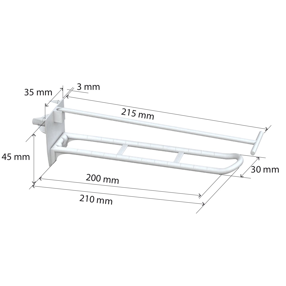 Крючок двойной DOUBLE HOOK-SCR-200, белый, в картон, с винтом, длина 200 мм